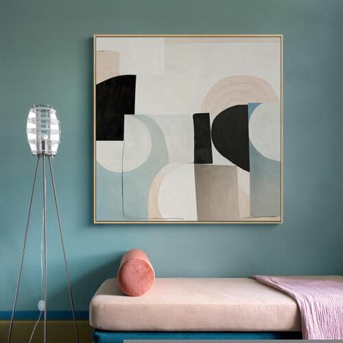 Modern Abstract Geometric Home Decoration Porch Living Room Background Wall Model Room Interior Simple Frameless Printing Mural