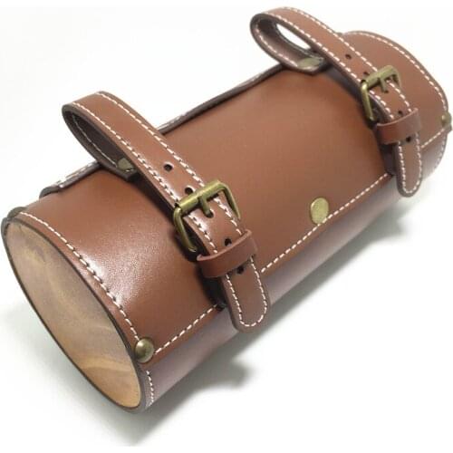 Bicycle Bag Brown Black Motorcycle Saddlebags PU Leather Motorbike Side Tool Pouch Tail Luggage Moto Universal Bike Pannier