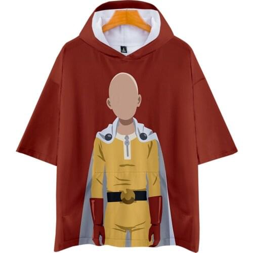 Explosive New One Punch Man Season 2 3D short-sleeved hoodie womens mens summer hip hop fashion trend short sleeve sweatshirt