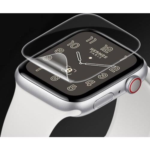 Screen Protector for Apple Watch 5 44mm Full Coverage Bubble-Free Flexible TPU Anti-Scratch iWatch 40mm Transparent Soft Film