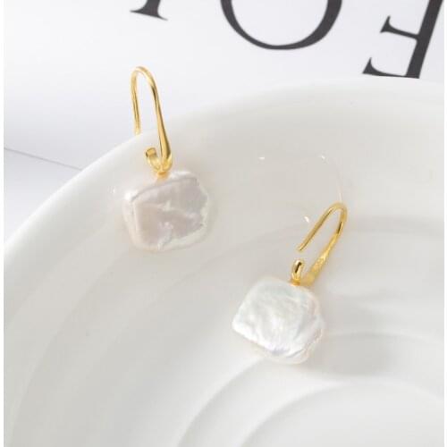 Vercret 925 Sterling Silver Baroque Pearl Earrings For Women korean Earrings Gold Earrings Birthday Gifts For Women