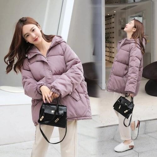 Womens Winters Coats Fashion Hooded Bomber Jackets Thick Quited Cotton Parka Warm Oversize Loose Coats