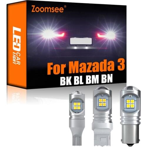 Zoomsee 2Pcs White Reverse LED For Mazda 3 BK BL BM BN 2004-2020 Canbus Exterior Backup Error Free Rear Tail Bulb Light Car Kit
