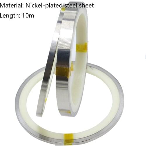1 Roll 10m Nickel plated steel strip Nickel Plate Strap Strip Sheets for 18650 battery spot welding machine