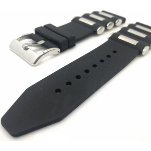 1PCS 20MM 22MM 24MM 26MM Rubber Watch band watch strap watch parts black color available -0328-1WS