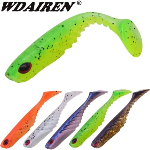 5Pcs/lot 70mm 2.9g Wobblers Fishing Lures Easy Shiner Swimbait Silicone Soft Bait Double Color Carp Artificial Soft Lure PR-562