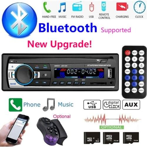 Car Radio Hands Free Bluetooth Autoradio 12V/24V FM Aux-IN Input SD USB In-dash 1 Din Auto Stereo MP3 Multimedia Player
