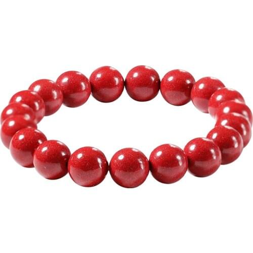 Bracelet natural high-purity raw ore lovers Bracelet men and womens life year bodyguard safe red Bracelet