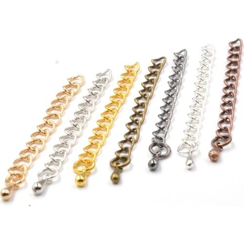 50mm 70mm 20pcs Water Drop End Beads Extended Extension Tail Chain Connector for Jewelry Making Bracelet Necklace Base Tray