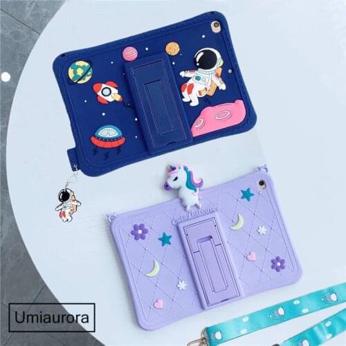 Case For XiaoMi Mi Pad5 Pad 5 Pro 11 inch Cartoon Kids Safe Cover For Mi Pad4 8.0 Pad 4 Plus 10.1 Silicone Shell Funda + Strap