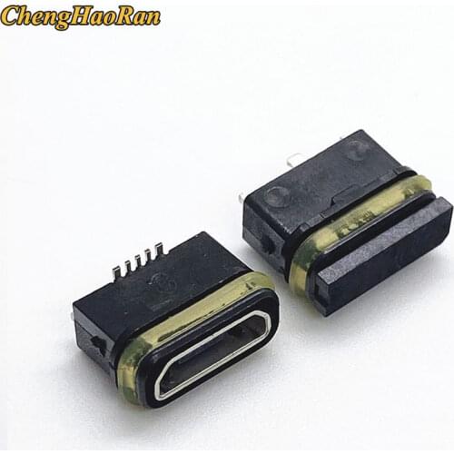 ChengHaoRan 2pcs Micro USB 5pin 5p Female Socket Connector Jack Waterproof Charge port charging socket connector