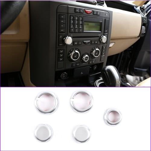 For Land Rover Discovery 3 2004-2009 ABS Chrome Car Air Conditioner Volume knob Cover Trim Accessories Car Styling