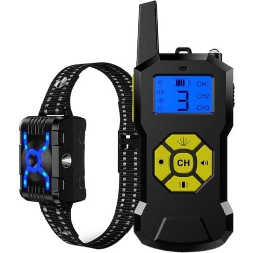 Pet Remote Control Electric Dog Training Collar Waterproof Rechargeable with LCD Display for All Size Shock Vibration Sound 2021