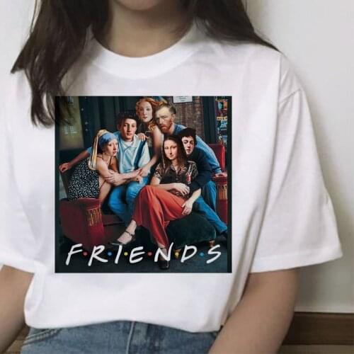 Mona lisa hip hop summer t-shirt women friend t shirt harajuku aesthetic funny tshirt korean style ulzzang female Streetwear
