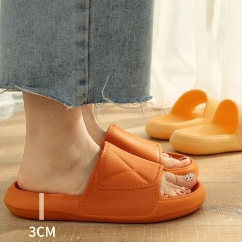 Summer Men Slippers Casual hick Bottomed Sandals Female Lovers Home Indoor Antiskid Bathroom Home Slippers Male Silent Soft Sole