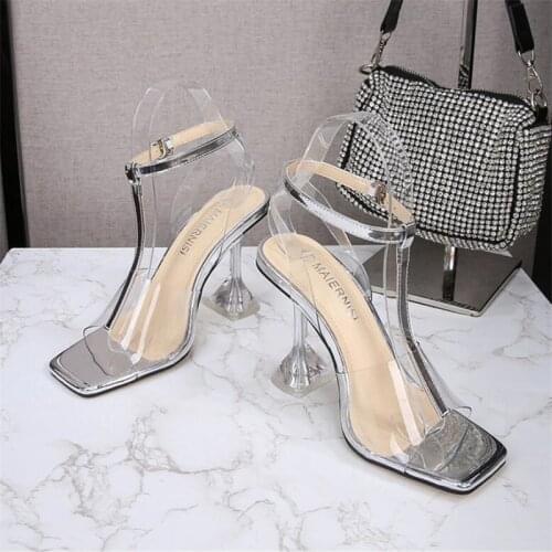 MAIERNISI Newly Arrived Women T-strap Pumps Summer High-heeled Sandals 9CM Sexy High Heels Lady Party Wedding Dress Shoes 2021
