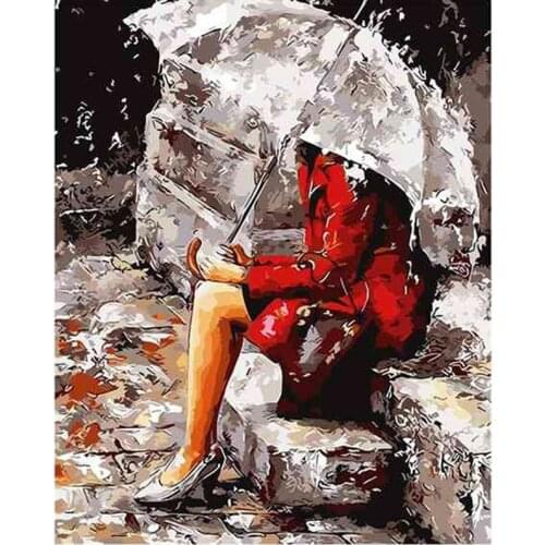 Modern Beauty Paint By Numbers for Adults Canvas HandPainted Street Scenery Canvas Oil Painting Teenager Home Decor Wall Art