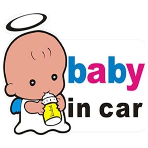 15*14CM Car Sticker BABY IN CAR Decal Car Accessories Waterproof Safe Motorcycle Stickers Lovely Colorful Warning Mark Car Cover