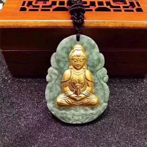 Jade Necklace Gold Yellow Jasper Jade Pendants for Men jewelry jade pendant buddha best selling 2018 Good Luck