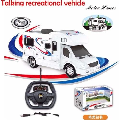 New hot 1:14 Electric RC recreational vehicle Toy funny Remote Control camper van car model with music For kids Birthday Gifts