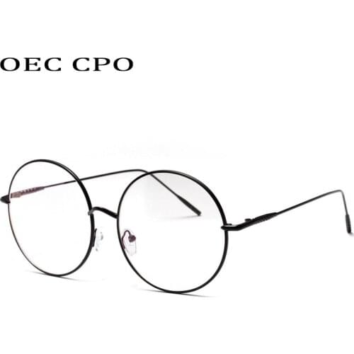 OEC CPO Round Optical Glasses Frames Women Men Fashion Ultralight Glasses Clear Lens Female Metal Eyeglasses Transparent