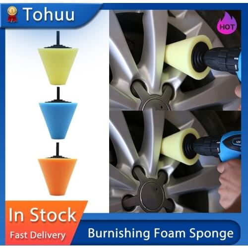Burnishing Foam Sponge Polishing Pad Car Polisher Tyres Wheel Wheel Hub Tool Polishing Machine Cone-shape Wheel Hubs Disk
