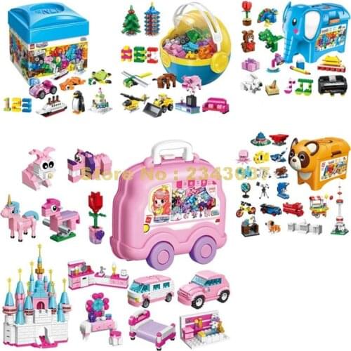 Diy Creative Animal Car Ship Plane Castle Digital Number Alphabet Architecture Building Blocks(no Original Box) Toy