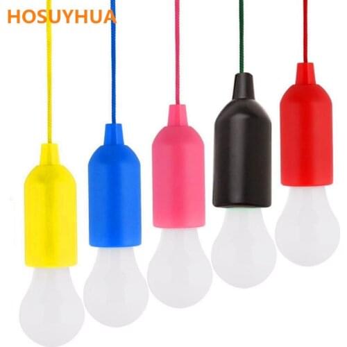 1 Pcs Outdoor Mini Portable Pull Bulb Light LED Lighting Camping Lantern Battery Powered LED Bulb Hanging Lamp Home Decoration