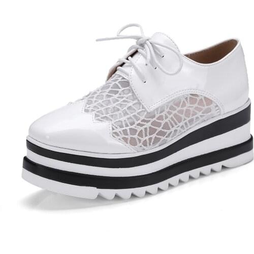 Spring/summer 2018 kind of leisure wind thick bottom gauze college students with single shoes 1853