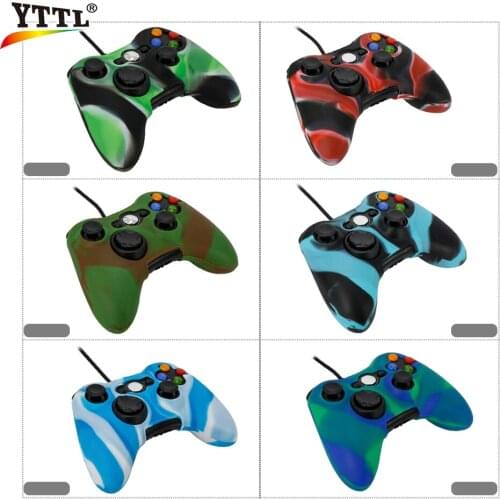 YTTL 10PC/LOT Camouflage Anti-slip Soft Silicone Protective Case Cover for XBOX360 Controller