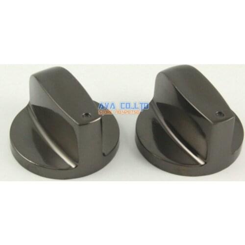 1 Pair Black Kitchen Metal Gas Stove Range Burner Knob Switch Replacement 45 Degree 8mm Hole