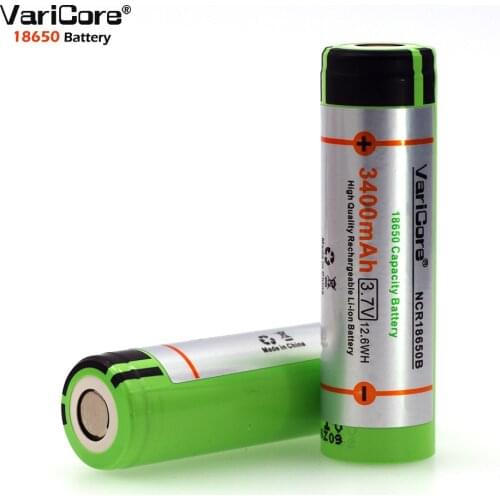 2 pcs. 100% New Original VariCore 18650 3.7 V 3400 mAh Lthium Rechargeable battery NCR18650B industrial equipment used