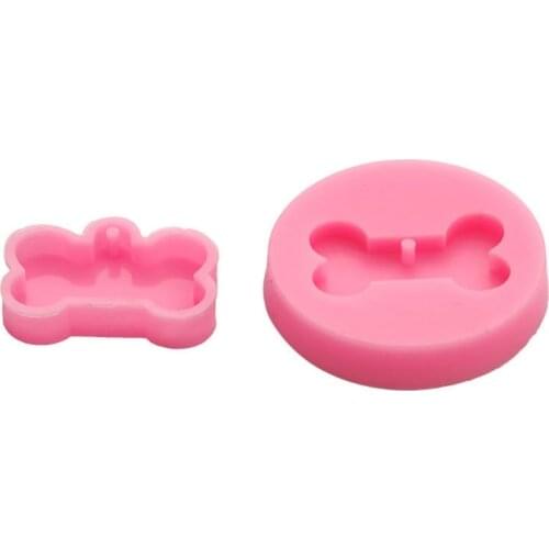 2Pcs Silicone Mini Bone Pendant Resin Mold DIY Dog Tag Dog Bone Shaped Keychain Resin Casting Mold Resin Crafting Tools