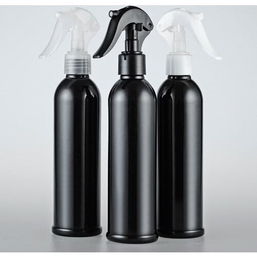 250ML X 20 Black Plastic Bottle Empty PET Container With Trigger Sprayer Pump Used For Makeup Mist Household Cleaning Watering