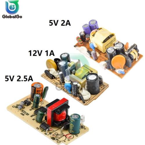 5pcs/Lot AC-DC 12V 1A 5V 2A 2.5A Switching Power Supply Module Bare Circuit 100-240V to 12V 5V Board Regulator for Replace