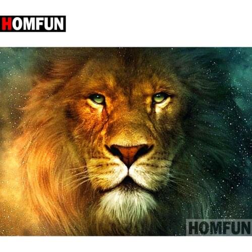 HOMFUN Full Diamond Embroidery Diy 5D Diamond Painting Cross Stitch "Animal lion" Full Drill Home Room Decor A10922