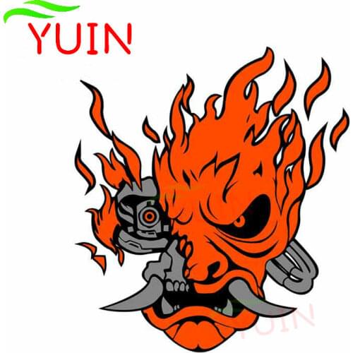 Car Sticker Decor Motorcycle Decals Horror Look Samurai Funny Decorative Accessories Creative Window Waterproof Decal 13*12cm