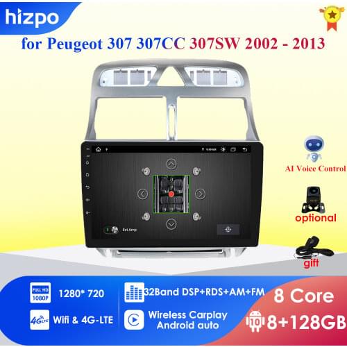 9 inch 2G+32G Android 10 For PEUGEOT 307 sw 307 2002 -2013 Car Radio Multimedia Video Player Navigation GPS 2 din 4G LET WIFI PC