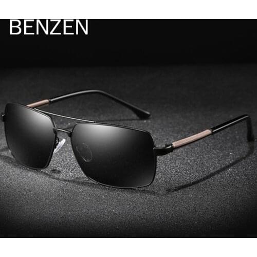 BENZEN Polarized Men Sunglasses New Oversized Rectangle Male Sun Glasses UV 400 Driver Driviing Glasses Shades 9523