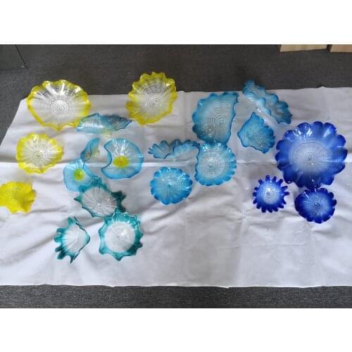 Free Shipping Creative Art Murano Glass Plate Hand Blown Glass LED Wall Light