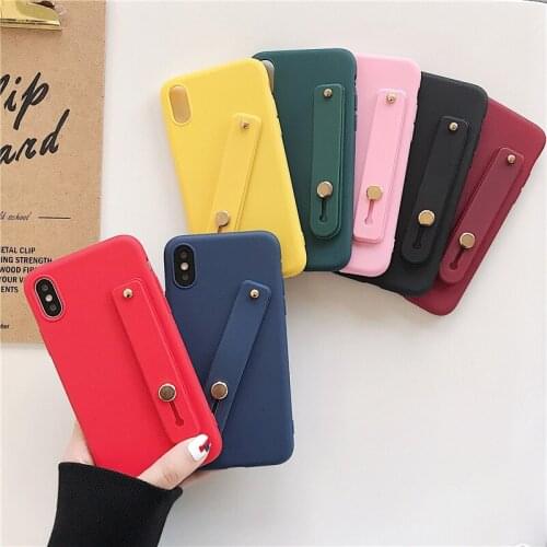 For Huawei Honor 20 20pro 20i V20 V10 Wrist Strap Hand Band Holder Candy Soft Case For Huawei Honor 8 9 10 8X 8S 7X LITE Cover
