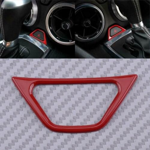 Red ABS Car Emergency Lamp Light Switch Cover Trim fit for Chevrolet Camaro 2017 2018 2019 2020