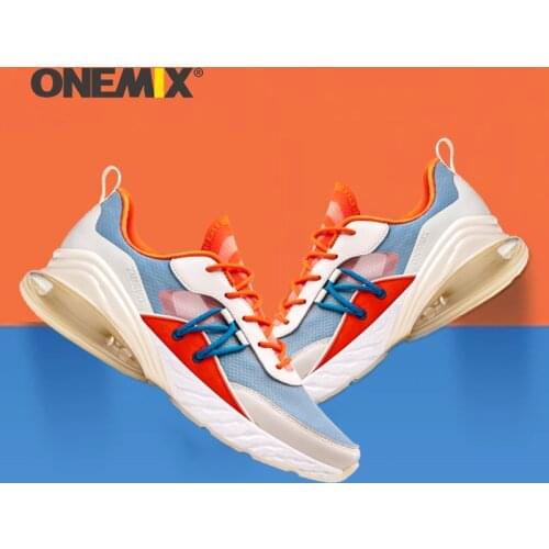 ONEMIX 2020 Sneakers Men Hiking Shoes Air Cushion Damping Breathable Mesh Women Athletic Trainers Flat Walking Trekking Shoes