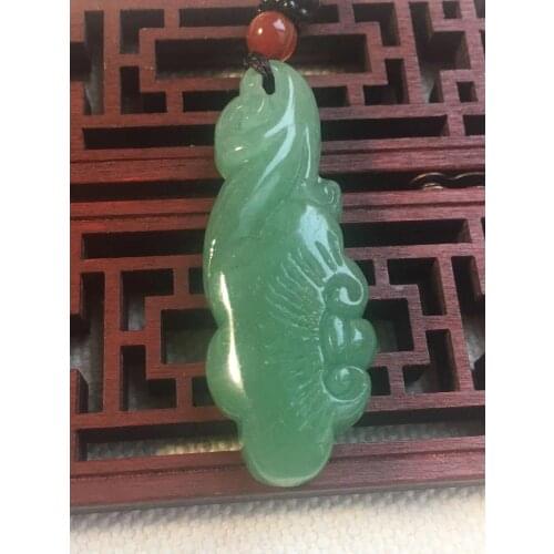 Natural A green jade pendant hand-carved lucky flower jade necklace for women jade necklaces jewelry