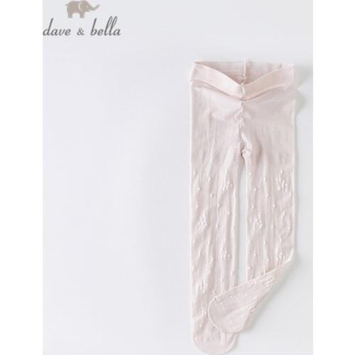DB13703 dave bella summer infant cute baby girls lolita dots butterfly pink leggings children fashion leggings
