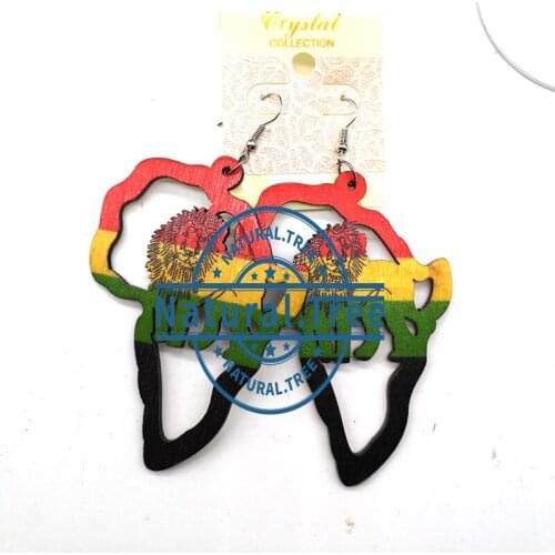 Lion wooden earrings