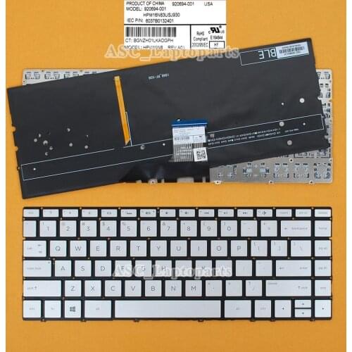 New US Keyboard for HP envy 13-ad120nr 13-ad151nr 13-ad152nr 13-ad153nr 13-ad173cl 13-ad010nr 13-ad024cl 13-ad055nr 13-ad056nr 13-ad057nr 13-ad065nr Silver / Gold / Gray Black , with BACKLIT