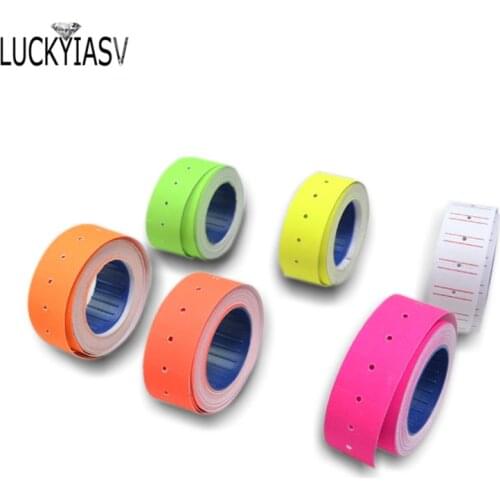 One Roll Adhesive Price Labels Paper Tag Price Label Sticker Single Row for Price Gun Labeller 6 Color Suitable for grocery