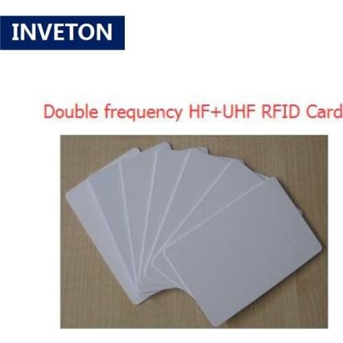 Plastic UHF+HF tag personnel ID card logo printing smart pvc card EPC C1 Gen2 with double frequency for charge management