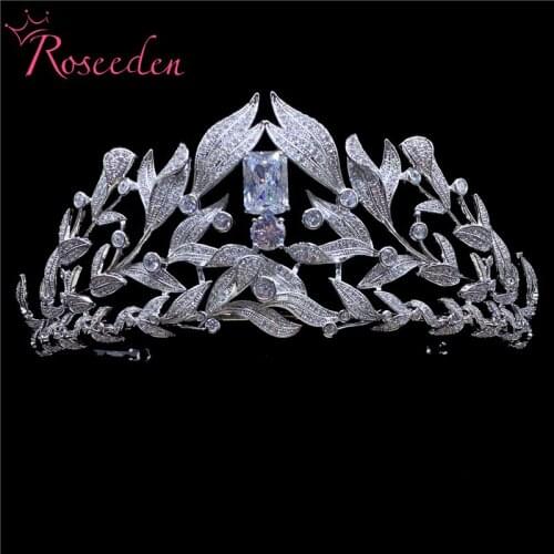 Stunning Copper Cubic Zircon Wedding Tiara CZ Bridal Bridesmaids Queen Princess Pageant Party Crown RE3643